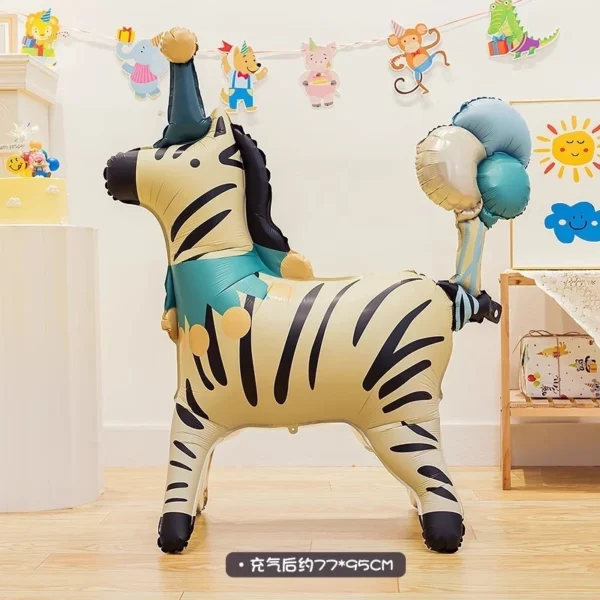 Set Of 5 Circus Animal Standing Foil Balloon